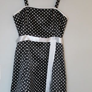 Jolie Pin Up Black and White Polka Dot Dress